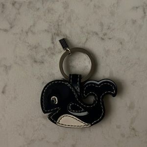 Coach keychain. Whale animal.